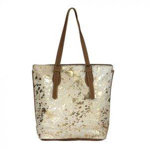 Myra Bag Leather hair on Tote Bag 392108 NWT